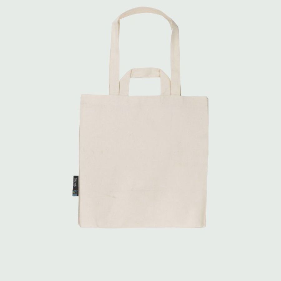 borsa ecologica in cotone con manici lunghi e corti