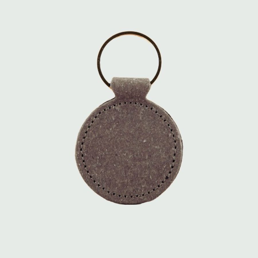 portachiavi rotondo in cuoio, gadget ecologico