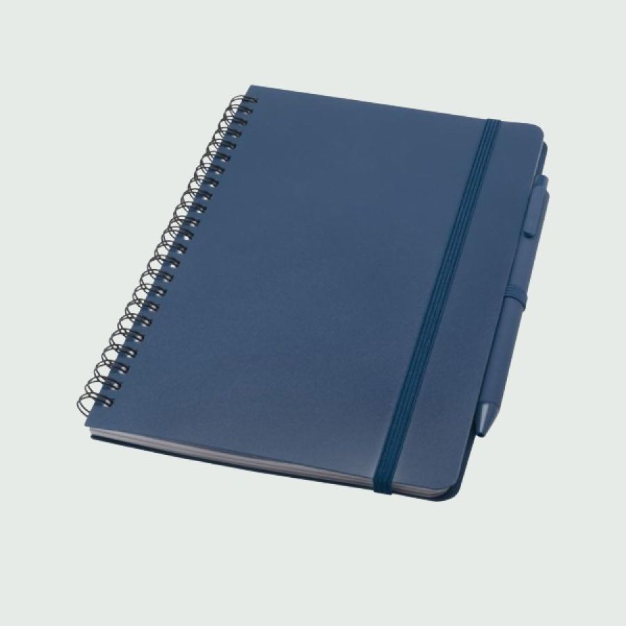 notebook con biro realizzati in plastica riciclata